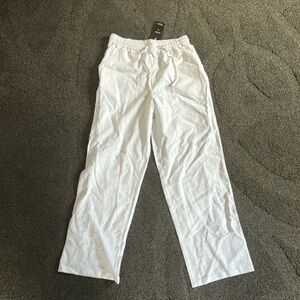 White linen pants